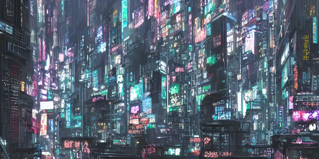 Prompt: the capital of cyberpunk Tokyo by kirokaze