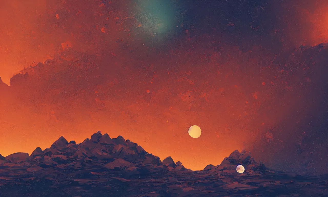 Image similar to mars and moon ground by alena aenami artworks in 4 k