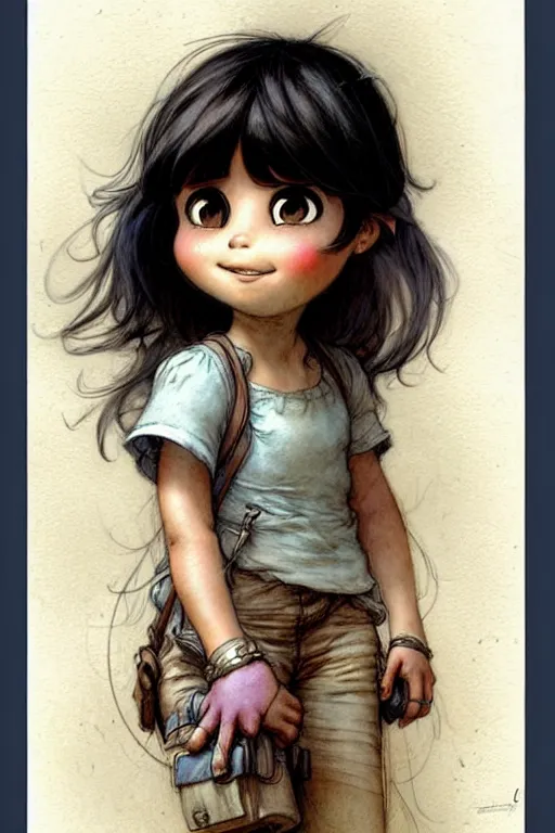 Image similar to ( ( ( ( ( real girl dora the explorer. muted colors. ) ) ) ) ) by jean - baptiste monge!!!!!!!!!!!!!!!!!!!!!!!!!!!