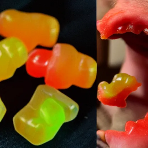 Prompt: Gollum as a Haribo Gummy candy
