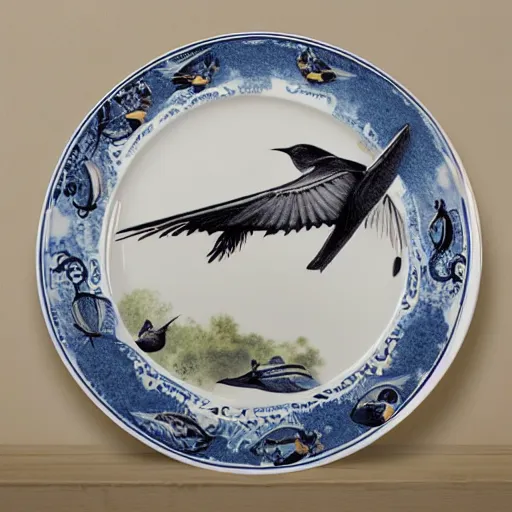 Image similar to decorative plates depicting migratory birds.