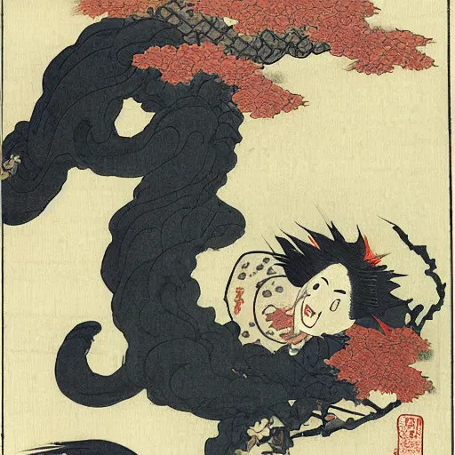 Image similar to yokai by Hokusai