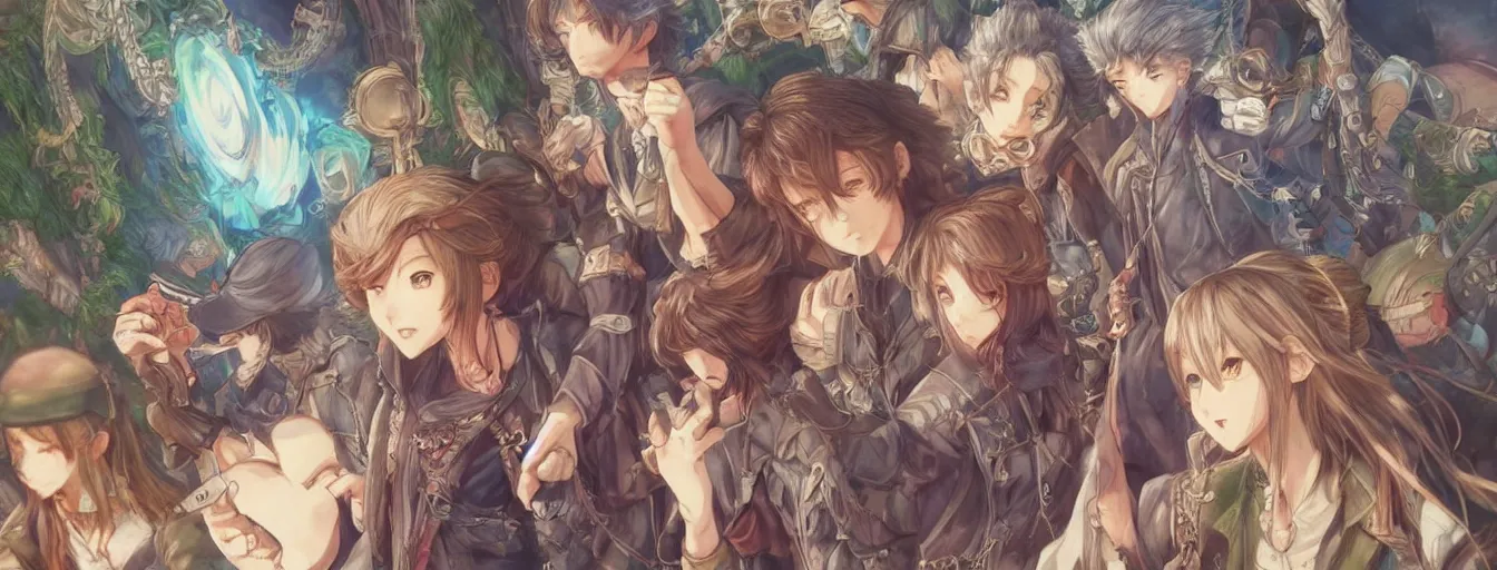 Image similar to yes. hyperrealistic anime illustration by iralki nadar, extremely detailed faces, intricate linework, super sharp focus, bright colors, octopath traveler, studio ghibli, unreal engine 5 highly rendered, global illumination, radiant light, detailed and intricate environment