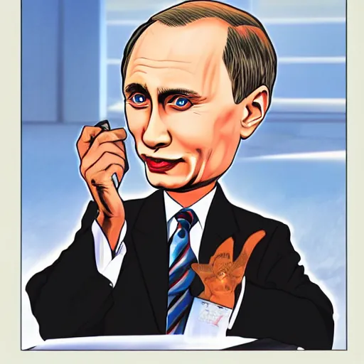 Image similar to caricature of anime vladimir putin