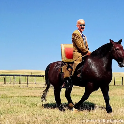 Prompt: Joe Biden as a mongolian horse lord