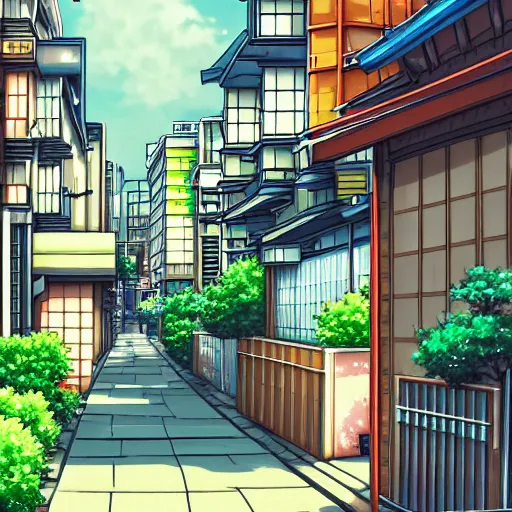 Image similar to anime tokyo residential quiet street scenery only wallpaper aesthetic