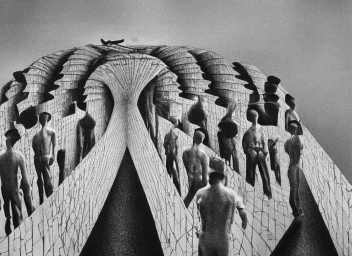 Prompt: still from a surreal art house film by alejandro jodorowsky, mc escher and salvador dali : : big international production by a major studio : : archetypal, cosmic themes, impossible locations, attractive actresses : : cinemascope, technicolor, 8 k