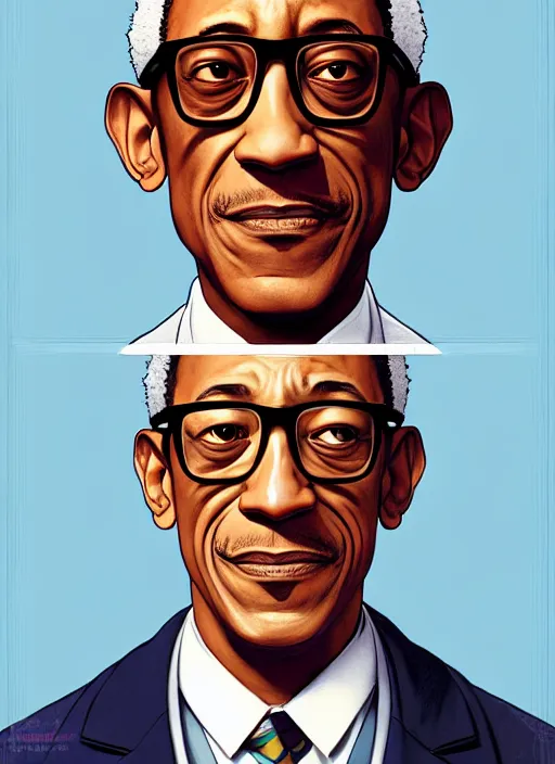Prompt: cute doctor gus fring, natural lighting, path traced, highly detailed, high quality, digital painting, by don bluth and ross tran and studio ghibli and alphonse mucha, artgerm