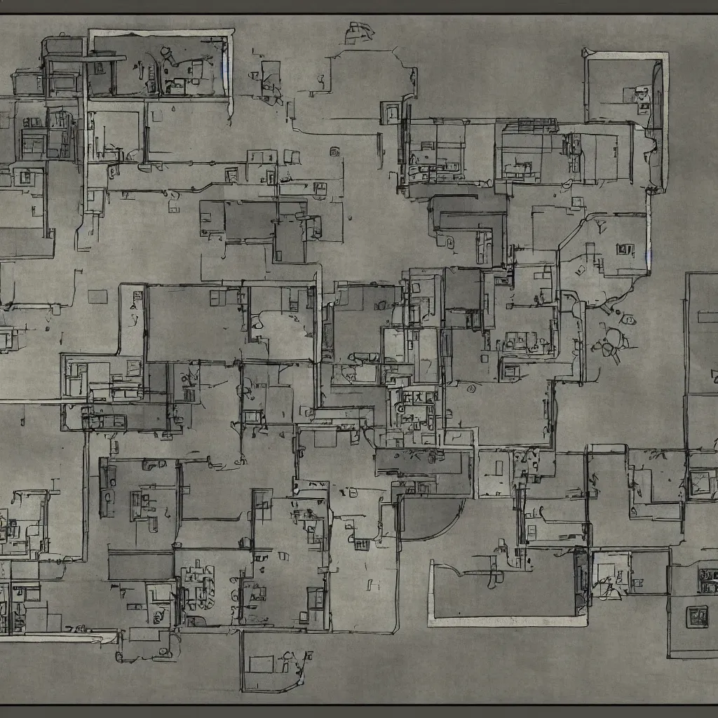 Prompt: Blueprints for the Whitespring Congressional Bunker