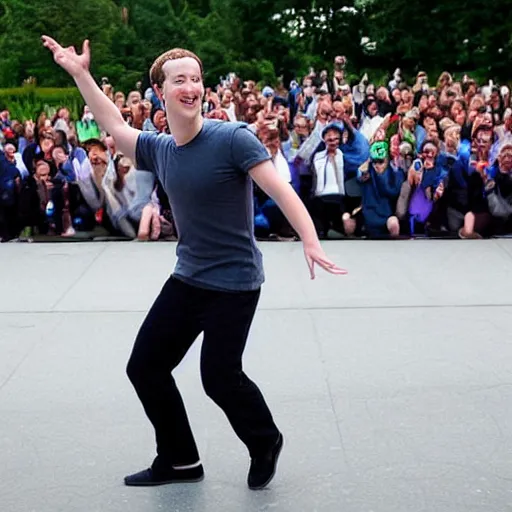 Image similar to mark zuckerberg dancing