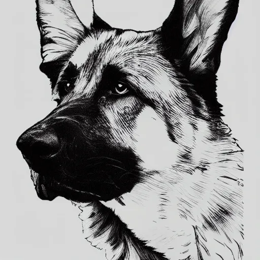 Prompt: German Shepherd, line sketch