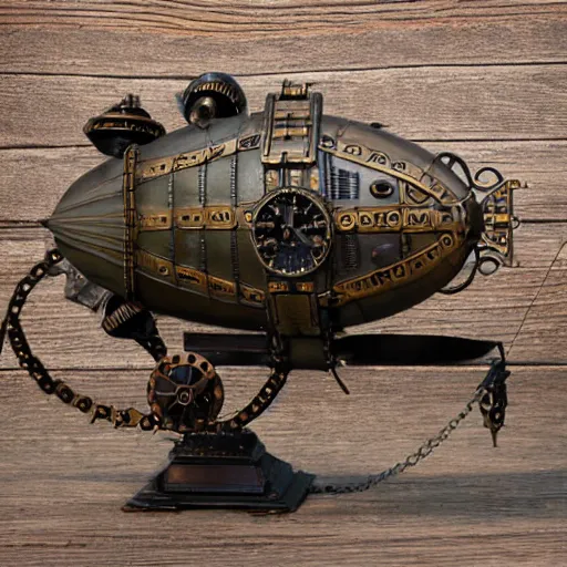 Prompt: steampunk airship, 35mm 8k product photo