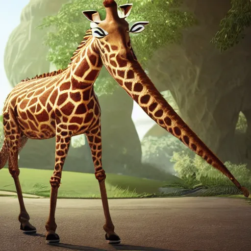 Image similar to morty from rick and morty dressed as a giraffe, highly detailed, octane render, 4 k, unreal engine