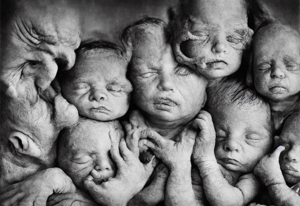 Prompt: full frame dr. seuss new born babies, anthropomorphic by lee jeffries, gelatin silver process photo, h. r. giger, by lee jeffries