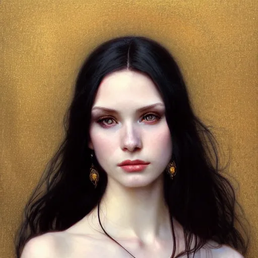 Portrait of a beautiful, pale skin, female with long | Stable Diffusion ...