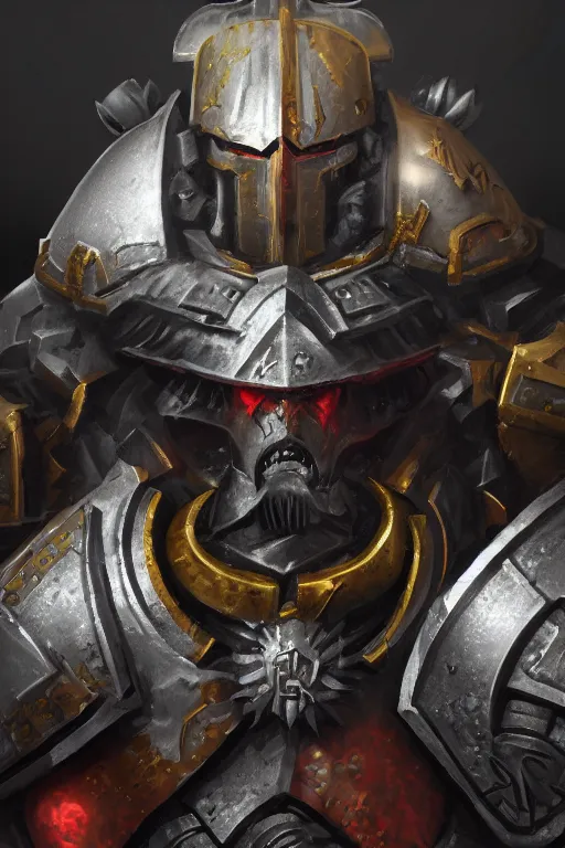 Image similar to armor portrait heros warhammer 4 0 k horus heresy fanart - the primarchs emperor by johannes helgeson animated with vfx concept artist & illustrator global illumination ray tracing hdr fanart arstation zbrush central hardmesh 8 k octane renderer comics stylized