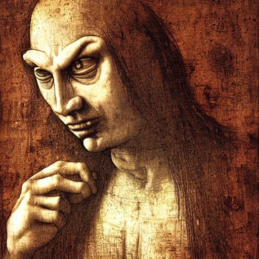 Image similar to The god of anger and rage by LeonardoDaVinci