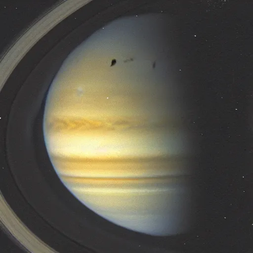 Prompt: photograph of saturn taken from jupiter