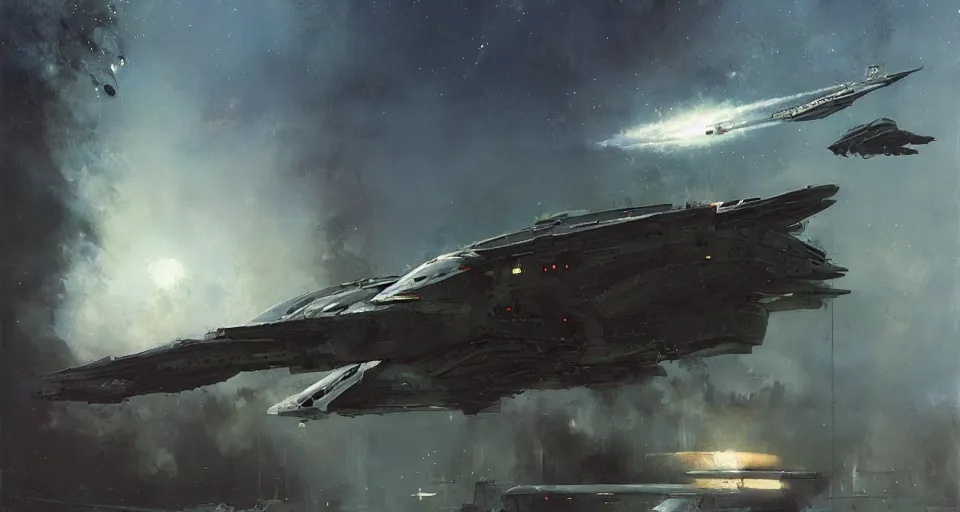 Image similar to spaceship, by jeremy mann, peter elson.