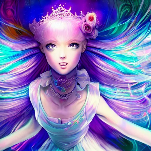 Image similar to audio shatter princess, ultra detailed painting at 1 6 k resolution and epic visuals. epically beautiful image. amazing effect, image looks crazily crisp as far as it's visual fidelity goes, absolutely outstanding. vivid clarity. ultra. iridescent. mind - breaking. mega - beautiful pencil shadowing. beautiful face. ultra high definition, range murata and artgerm