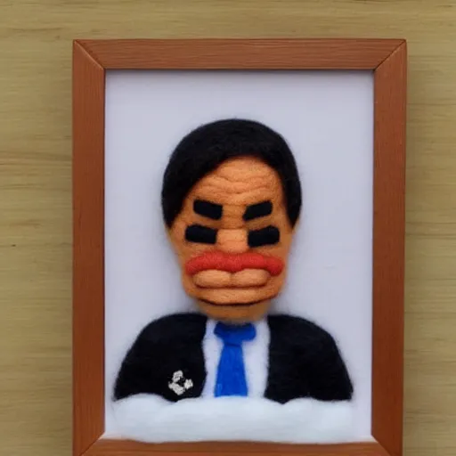 Image similar to bolsonaro needle felted , needle felting art