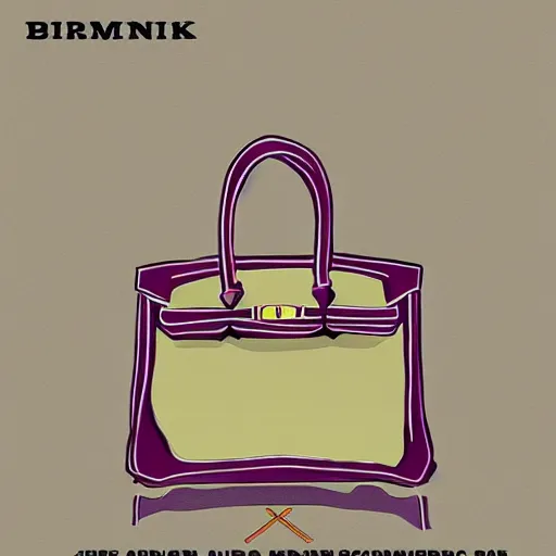 Prompt: a birkin hermes bag, concept, archival print