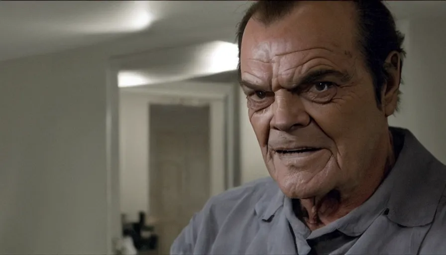 Image similar to 37 year old Jack Nicholson as Randle McMurphy in The Avengers (2012), cinematic lighting, off-center composition, cinematography