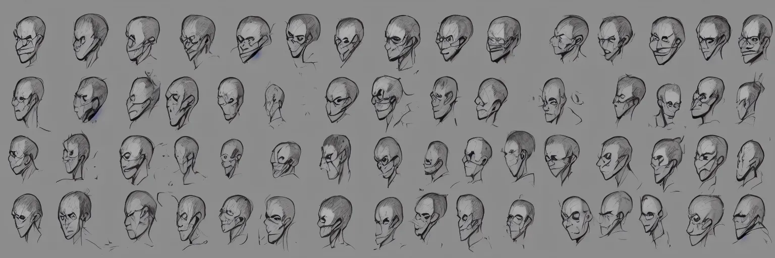 Image similar to character face study of skinny snorexic todd solondz, clear faces, emotional, character sheet, fine details, concept design, contrast, kim jung gi, pixar and da vinci, trending on artstation, 8 k, full body and head, turnaround, front view, back view, ultra wide angle