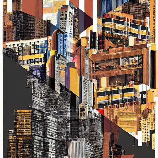 Prompt: Swiss Modern collage of New York City by Max Bill