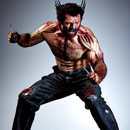 Image similar to the wolverine, zombie, full body shot by yousuf karsh, golden hour, realistic, body shot, sharp focus, 8 k high definition, insanely detailed, intricate, elegant