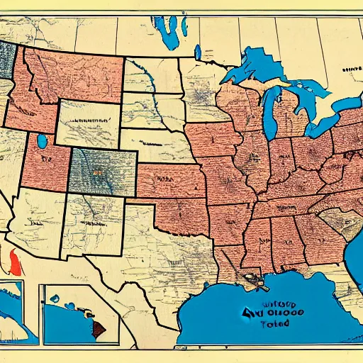 Prompt: map of the united states without ohio