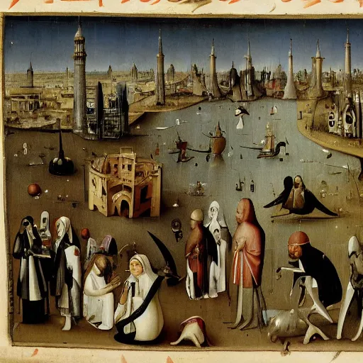 Image similar to baghdad by hieronymus bosch,