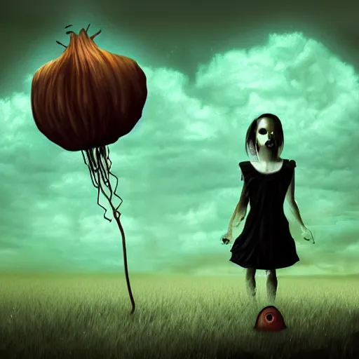 Image similar to surreal horror artwork made in KidPix