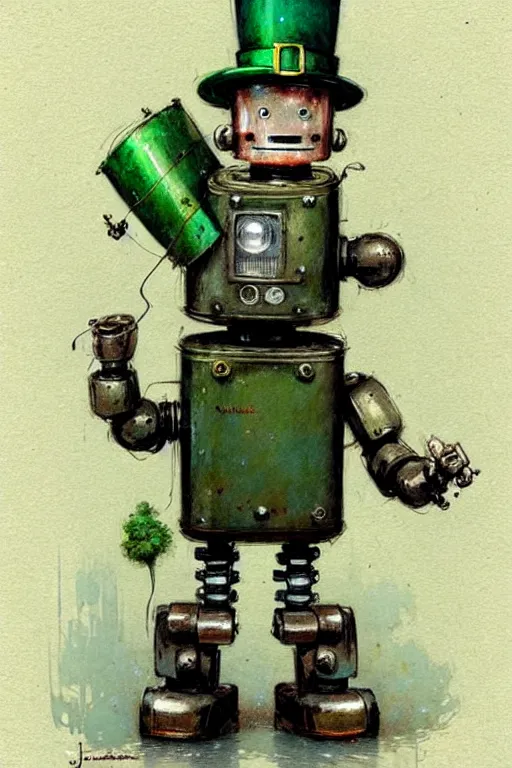 Image similar to ( ( ( ( ( 1 9 5 0 s robot leprechaun. muted colors. ) ) ) ) ) by jean - baptiste monge!!!!!!!!!!!!!!!!!!!!!!!!!!!!!!