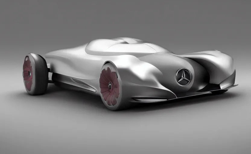 Image similar to 2040 mercedes-benz streamliner, concept car, concept art, by Ash Thorp, 3D render, Octane Render