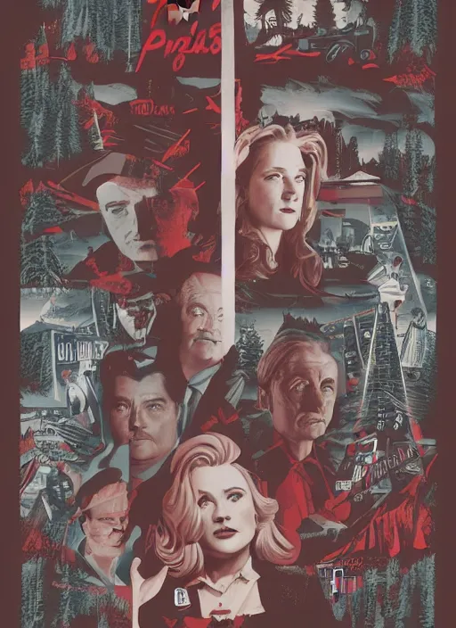 Image similar to twin peaks movie poster art by eric tan