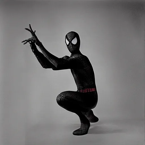 Prompt: spiderman by yousuf karsh