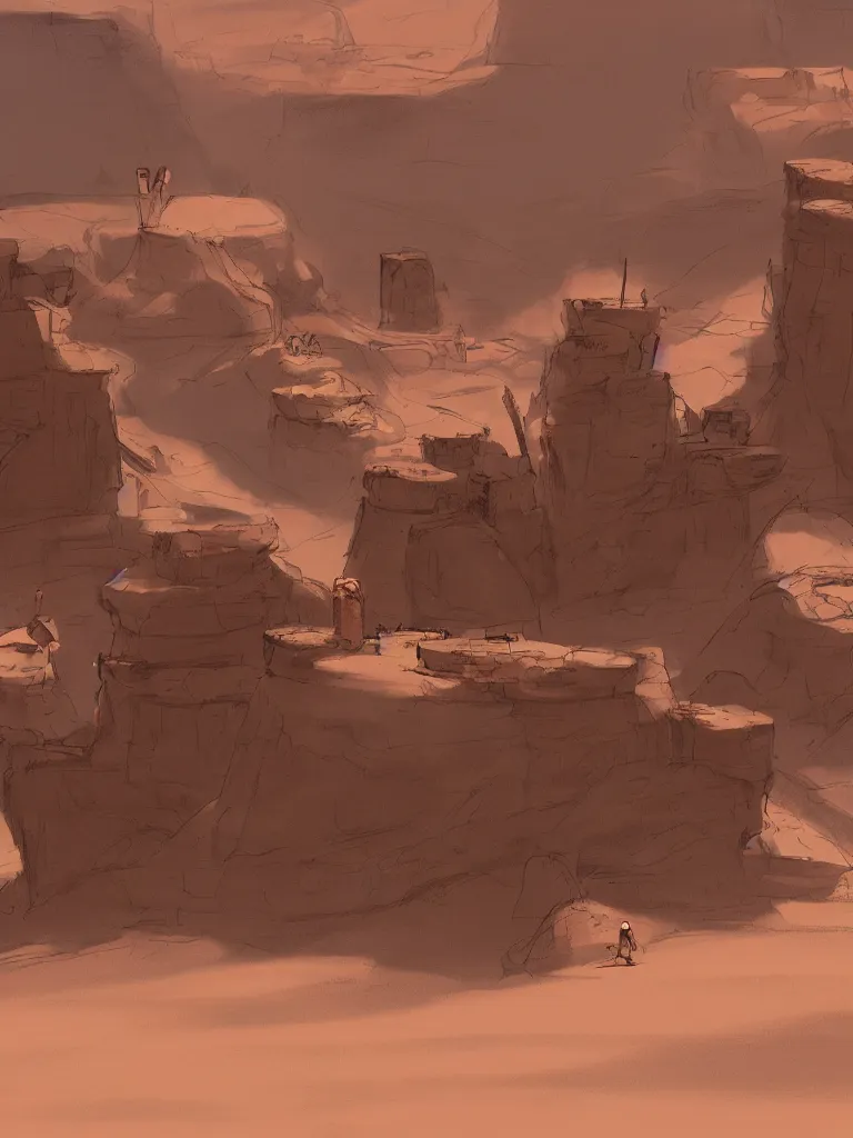 Prompt: desert by disney concept artists, blunt borders, rule of thirds