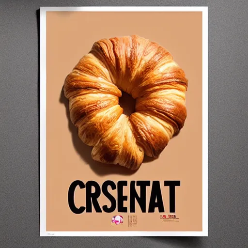 Prompt: croissant propaganda poster