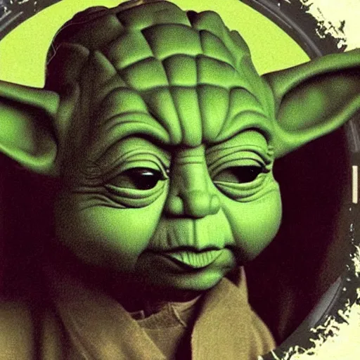 Prompt: Kanye West and Yoda Album Cover
