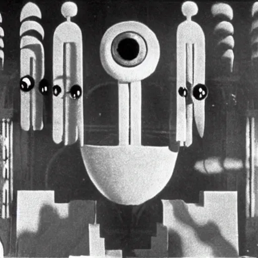 Prompt: a Karl Blossfeldt flower robot in the film Metropolis by Fritz Lang reimagined by Industrial Light and Magic