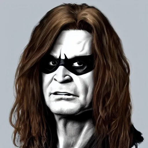 Image similar to portrait of Ozzy Osbourne as batman, highly detailed, artstation, concept art, sharp focus, illustration, art by Carel Fabritius