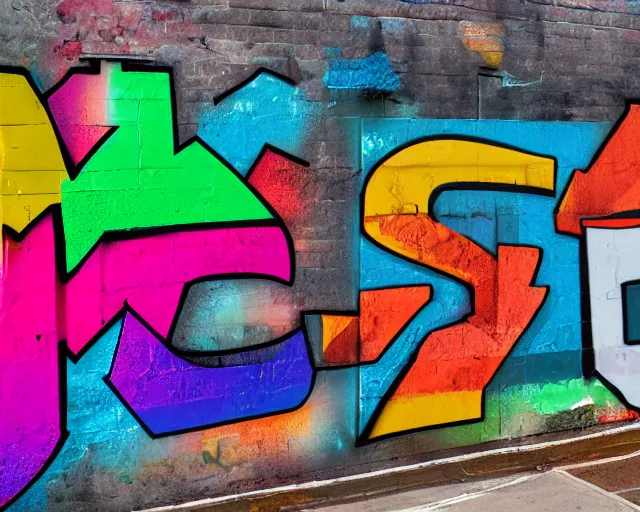 Image similar to 4 k hd, high resolution photograph of graffiti letters < < mser > > on the wall, full colour, shot with sigma f / 4. 2, 2 5 0 mm sharp lens, wide shot, high level texture render