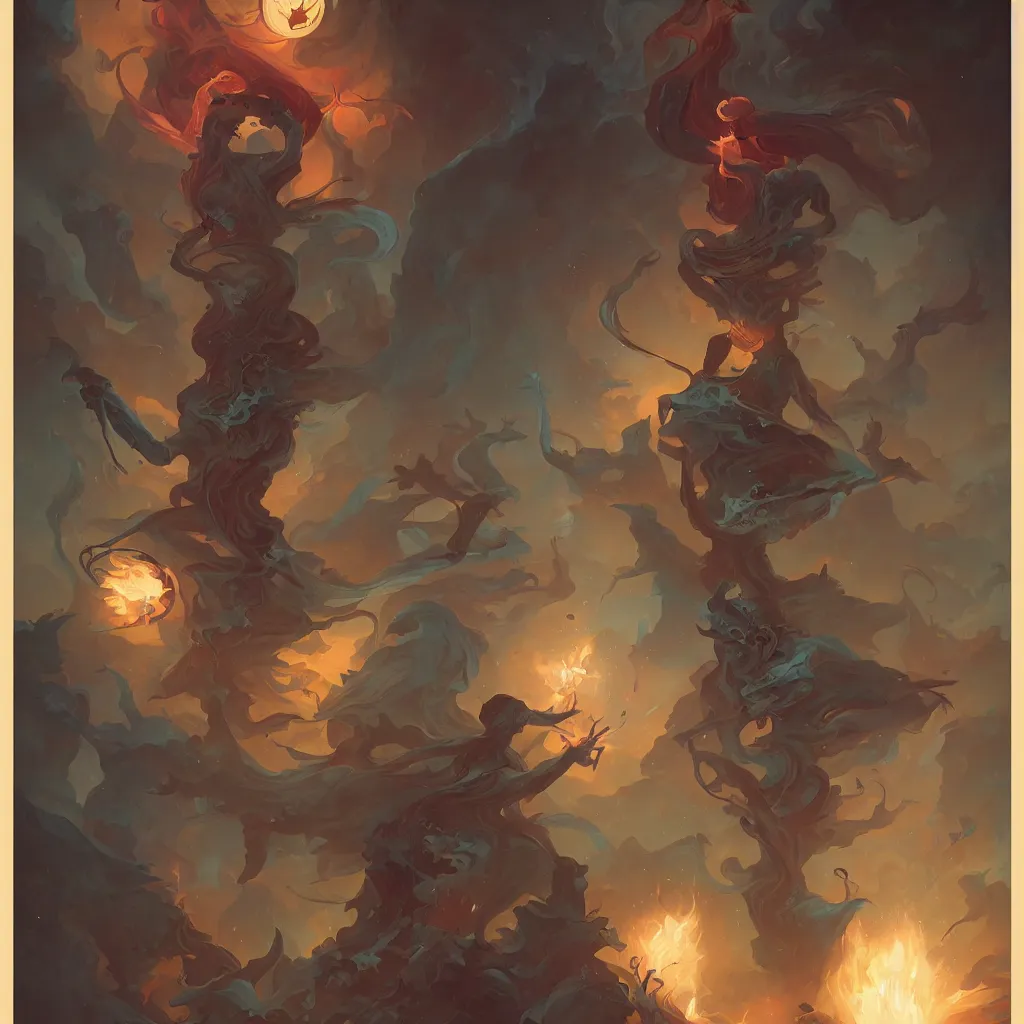 Image similar to tarot by peter mohrbacher and dan mumford and nekro, cgsociety, volumetric light, 3 d render