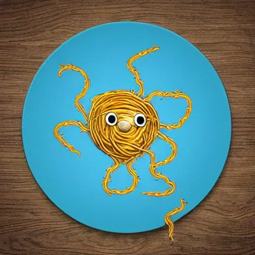 Image similar to they flying spaghetti monster, realistic photo