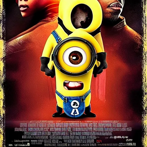 Image similar to poster for a movie like blade about a half - minion who hunts minions