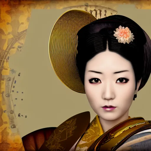 Image similar to hi resolution geisha portrait yasutomo oka steampunk 8 k ultrarealistic