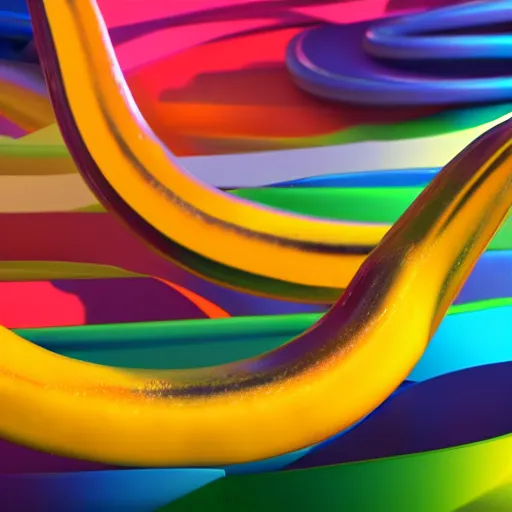 Image similar to 🍌🌈🤩, octane 3 d render