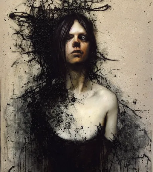 Prompt: portrait of the last touch by Nicola Samori, Cecco Bravo, karol bak, dark surrealism, hyper detailed.