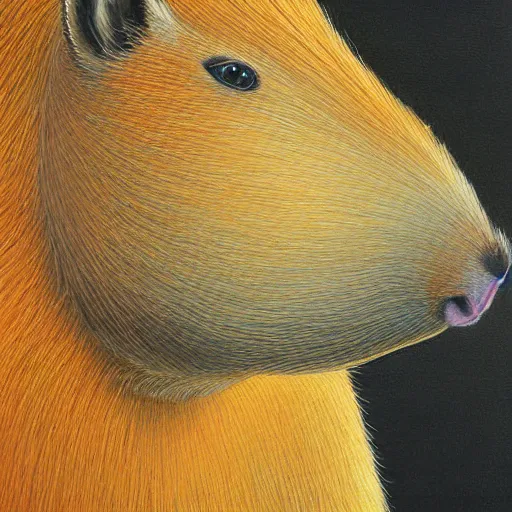 Prompt: robot capybara, painting, detailed